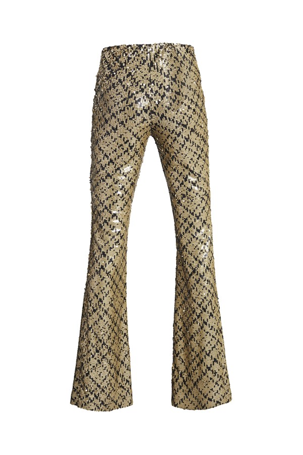 Gold Çift Renkli Payetli Flare Pantolon - Special Edition