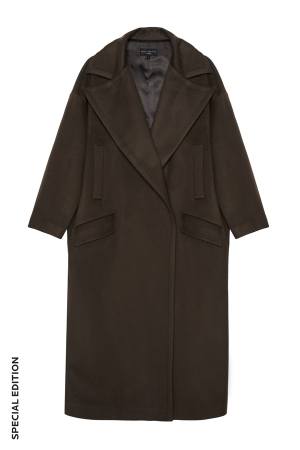 Kahverengi Paris Oversize Yün Palto - Special Edition