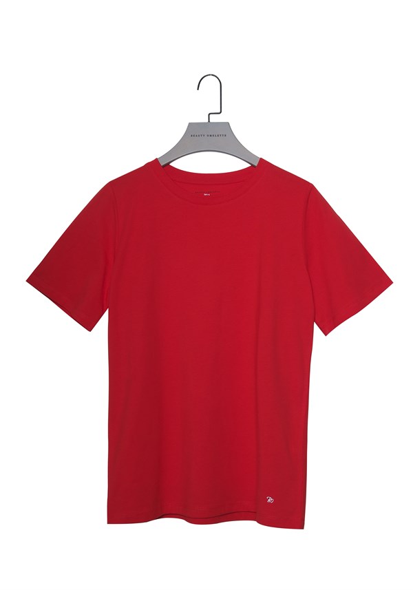 Kırmızı Sıfır Yaka T-shirt