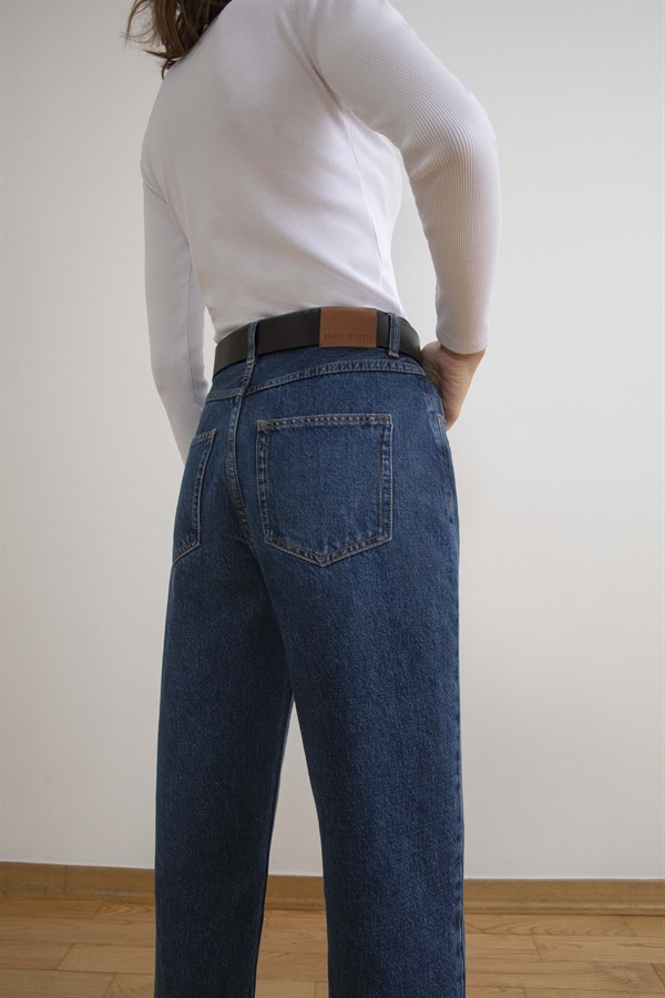 Lacivert Vintage High Waist Jean