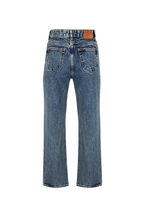 Orta Mavi Split Hem Detailed Slim Fit Jean