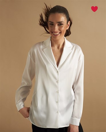 Beyaz İpek Gömlek 