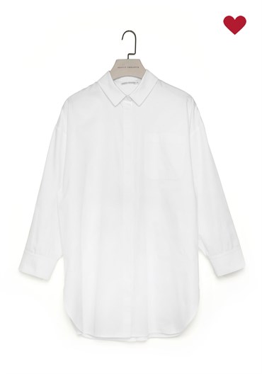 Beyaz Uzun Klasik Gömlek