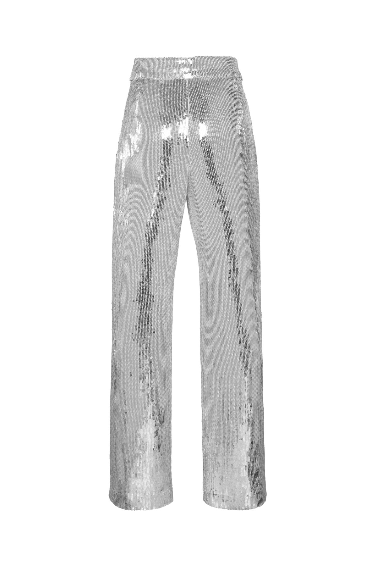 Gümüş Payetli Pilili Bol Pantolon - Special Edition