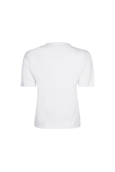 Kırık Beyaz Basic Kutu Form Tshirt