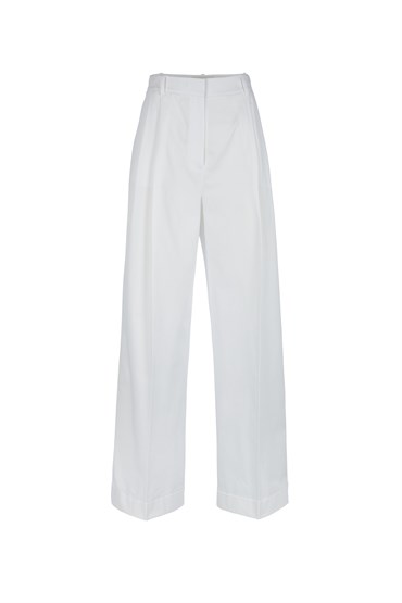 Kırık Beyaz Duble Paça Full Length Koton Pantolon