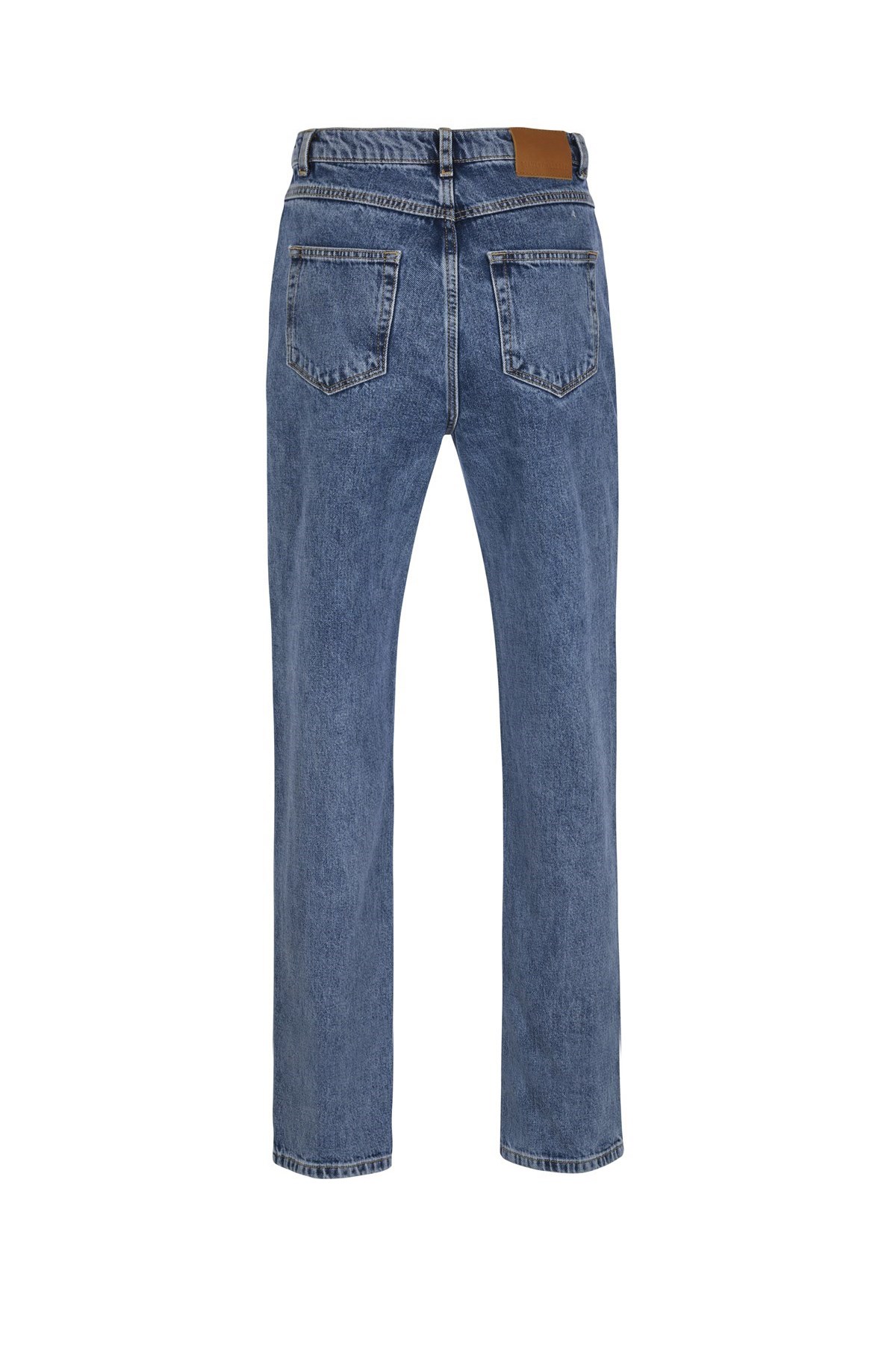 Orta Mavi Vintage High Waist Long Length Jean