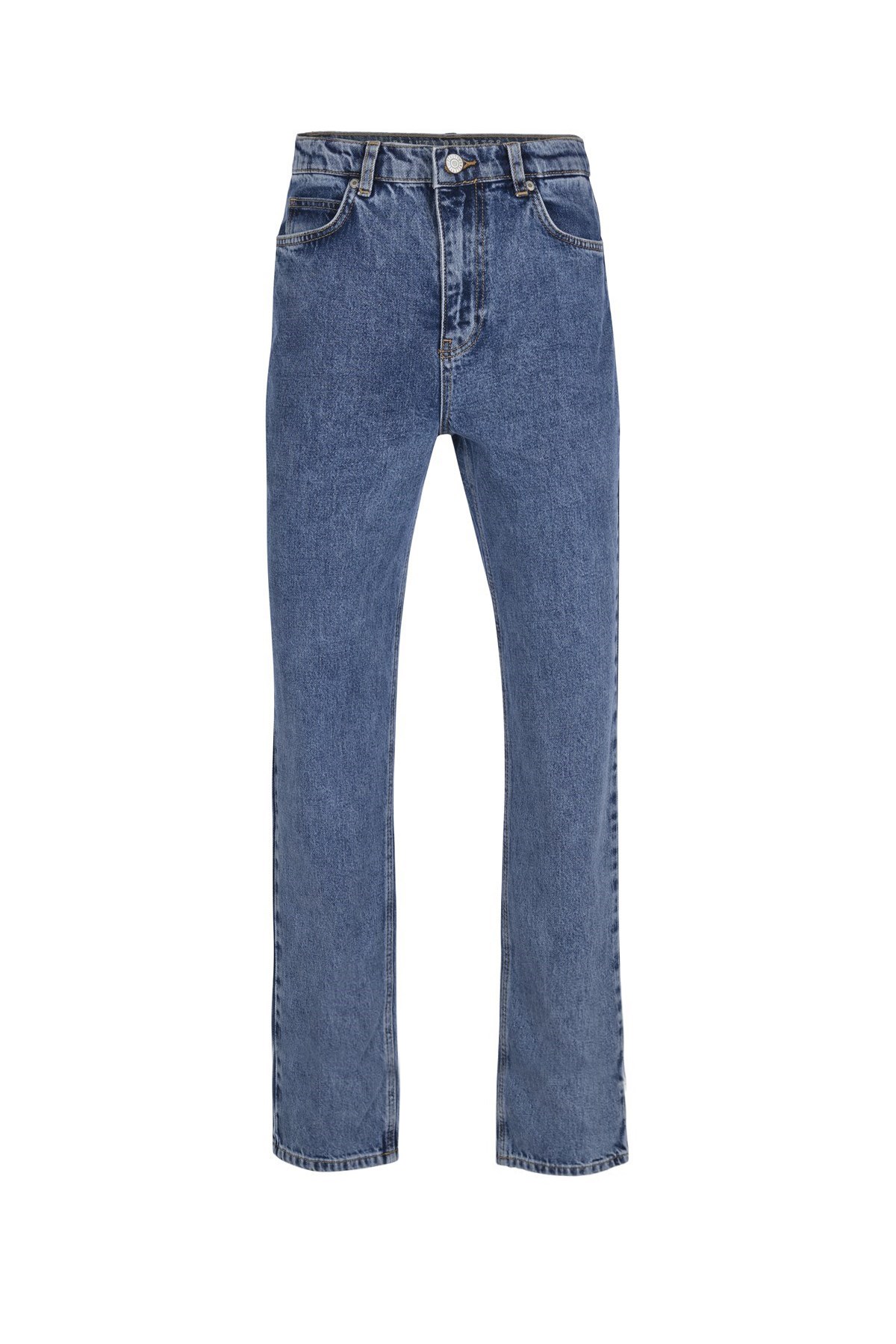 Orta Mavi Vintage High Waist Long Length Jean