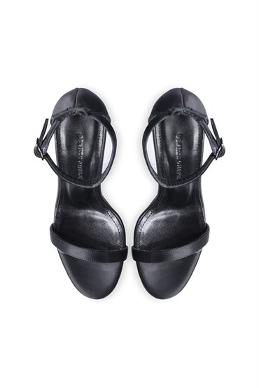 Siyah Anna Saten Ayakkabı 