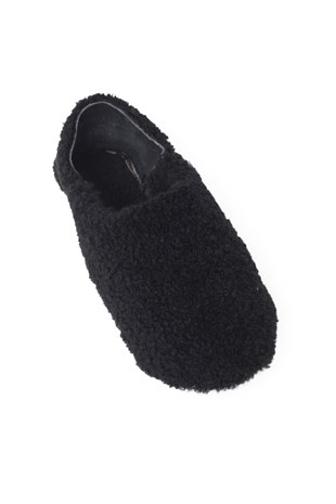 Siyah Furry Slippers