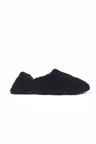 Siyah Furry Slippers