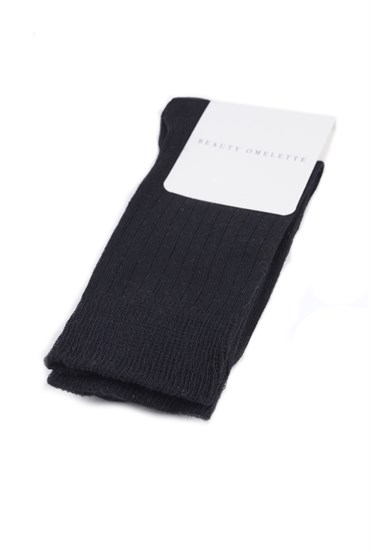 Siyah Pamuk Ribli Çorap