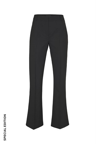 Siyah Straight Fit Yünlü Pantolon- Special Edition