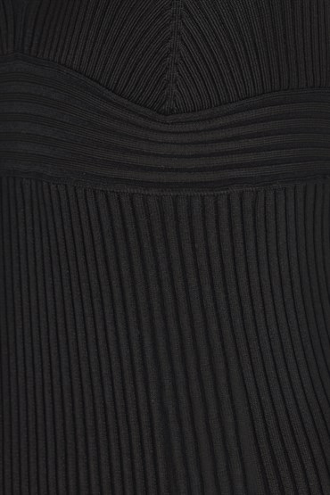 Siyah Triko Büstiyer Elbise