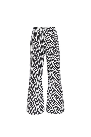 Zebra Baskılı Beli Lastikli Bol Pantolon